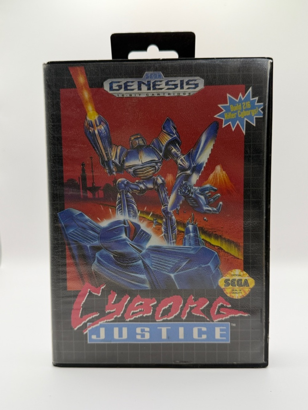 Cyborg Justice Sega Genesis 1993 Blue/Red‎ Vintage Game Cartridge